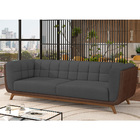 Sofá 2 Lugares 180cm Coin Courino Marrom | Veludo Cinza - Sal